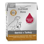 PLATINUM PLATINUM 狗濕糧 無穀物成犬配方 西班牙黑毛豬+火雞 375g 375g  正面圖