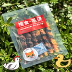 挑食毛孩 挑食毛孩 天然小食 紫菜 蟲草花 鴨肉/雞肉 捲 三文魚脆骨 130g 130g 正面圖