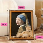 【 植物貓砂 Exchange item】貓抓板之名畫系列 貓玩具 珍珠耳環少女 1個