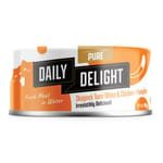 Daily Daily Delight Pure肉絲系列 貓罐頭 南瓜+白鰹吞拿魚+雞肉 80g 80g  正面圖