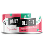Daily Daily Delight Jelly啫喱系列 貓罐頭 白鰹吞拿魚+芝士 80g 80g  正面圖