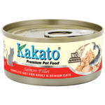 Kakato Kakato 貓罐頭 全營養單一蛋白主食罐 成貓及高齡貓配方 三文魚 70g 70g  正面圖