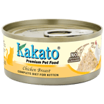 Kakato Kakato 貓罐頭 全營養單一蛋白主食罐 幼貓1–12個月及增重配方 雞胸 70g 70g  正面圖