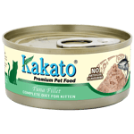 Kakato Kakato 貓罐頭 全營養單一蛋白主食罐 幼貓1–12個月及增重配方 吞拿魚 70g 70g  正面圖