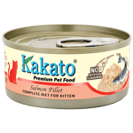 Kakato Kakato 貓罐頭 全營養單一蛋白主食罐 幼貓1–12個月及增重配方 三文魚 70g 70g  正面圖