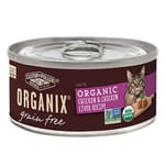 CASTOR CASTOR & POLLUX ORGANIX 貓罐頭 有機無穀物 雞肉及雞肝肉醬配方 3oz 3oz  正面圖