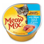 Meow Meow Mix 貓罐頭 吞拿魚加三文魚湯汁配方 78g 78g  正面圖