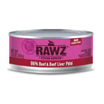RAWZ RAWZ 貓罐頭 肉醬主食罐 全貓配方 牛肉及牛肝 155g 155g  正面圖