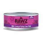 RAWZ RAWZ 貓罐頭 肉醬主食罐 全貓配方 火雞肉及火雞肝 155g 155g  正面圖