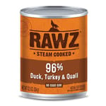 RAWZ RAWZ 狗罐頭 主食罐 全犬配方 鴨+火雞及鵪鶉 354g 354g  正面圖