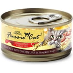 Fussie Fussie Cat 貓罐頭 金鑽 南瓜湯煮雞肉+雞肝 Chicken Liver in Pumpkin in Gravy 80g 80g  正面圖