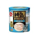 日本AIXIA 日本AIXIA 愛喜雅 貓罐頭 純缶系列 吞拿魚+白飯魚 125g 3缶入 125g  正面圖