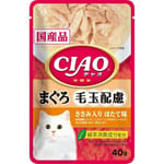 CIAO CIAO 貓濕糧 日本化毛球軟包系列 金槍魚+雞肉+扇貝味 40g IC-308 40g  正面圖