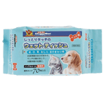 DoggyMan DoggyMan 日本貓狗用品 水潤觸感濕紙巾 70枚  狗用 正面圖