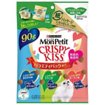 日本MonPetit 日本MonPetit Crispy Kiss 貓零食 貓脆餅 奢華魚肉雞肉及三文魚味 6g x 15袋 6g  正面圖