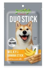 Jerhigh Jerhigh 夾心小食系列狗小食 DUO STICK 牛奶+香蕉夾心雞肉條 50g 50g  正面圖