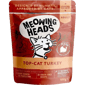 Meowing Meowing heads 貓濕糧 無穀物濕包 火雞雞肉牛肉 100g 100g  正面圖