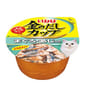 CIAO CIAO 貓罐頭 日本金湯鰹味杯 金槍魚．竹筴魚味 70g 70g  正面圖
